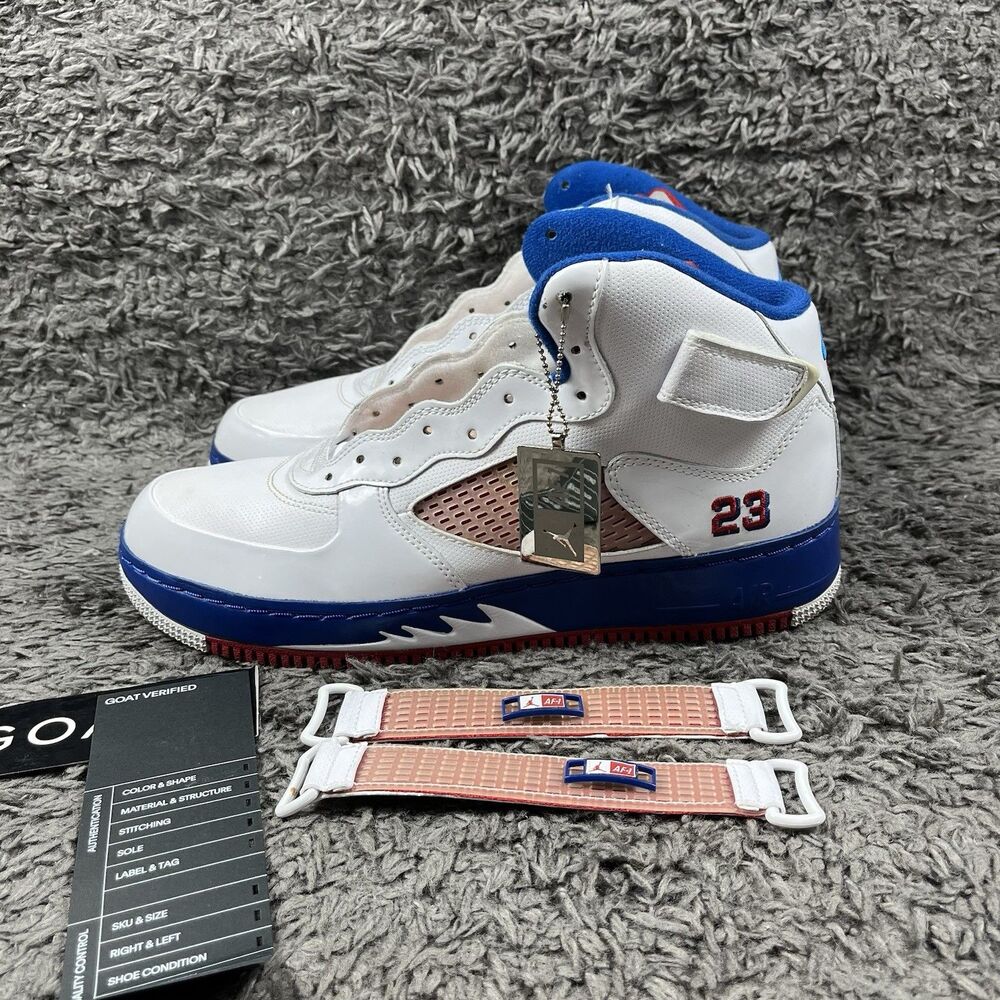 Nike Air Jordan 5 Fusion AJF Varsity Red Blue Ribbon Size 12 Sneakers 318608-162